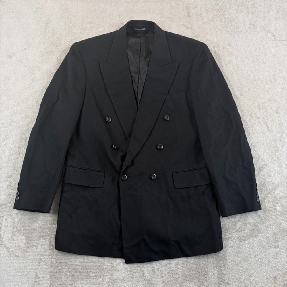 Loro Piana x Nordstrom Double Breasted Blazer Black Camelhair Men Fits 44L USA